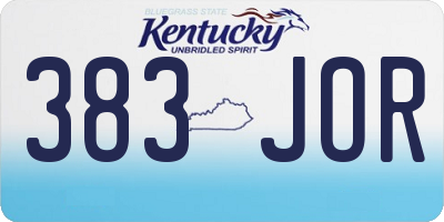 KY license plate 383JOR