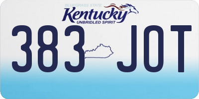 KY license plate 383JOT