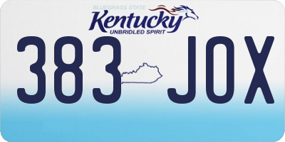 KY license plate 383JOX