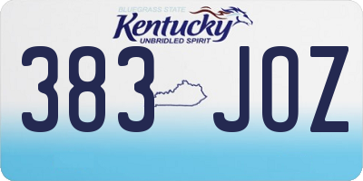 KY license plate 383JOZ