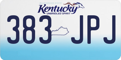 KY license plate 383JPJ