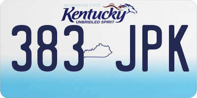 KY license plate 383JPK