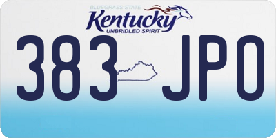 KY license plate 383JPO