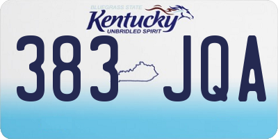 KY license plate 383JQA