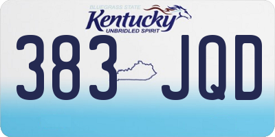 KY license plate 383JQD