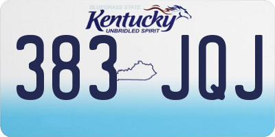 KY license plate 383JQJ