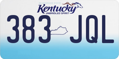 KY license plate 383JQL
