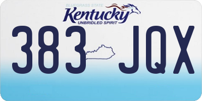 KY license plate 383JQX