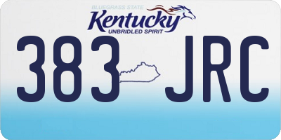KY license plate 383JRC