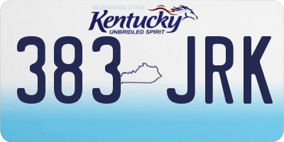 KY license plate 383JRK