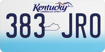KY license plate 383JRO