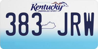 KY license plate 383JRW