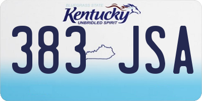 KY license plate 383JSA