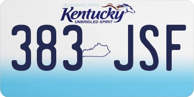 KY license plate 383JSF