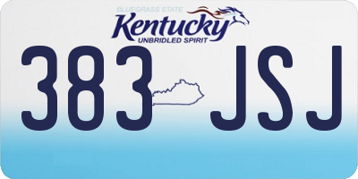 KY license plate 383JSJ