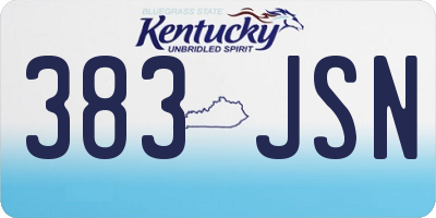 KY license plate 383JSN
