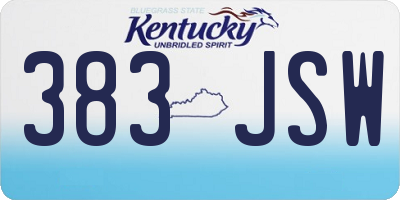 KY license plate 383JSW