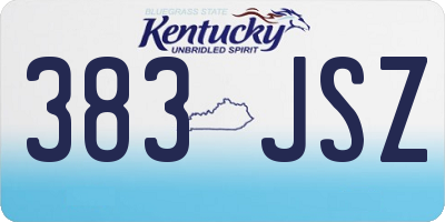 KY license plate 383JSZ
