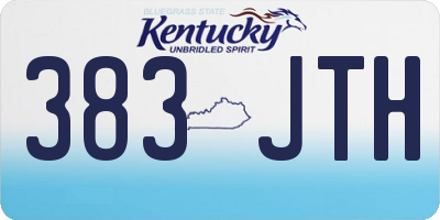 KY license plate 383JTH