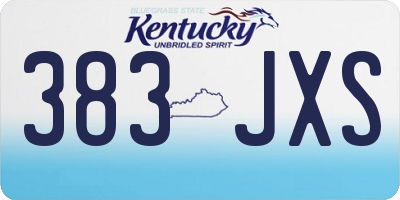 KY license plate 383JXS