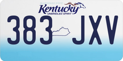 KY license plate 383JXV