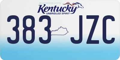 KY license plate 383JZC