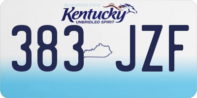 KY license plate 383JZF