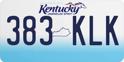 KY license plate 383KLK