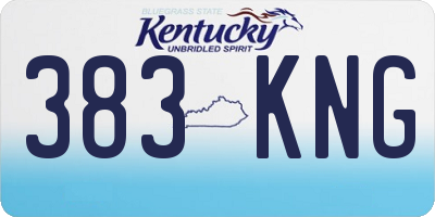 KY license plate 383KNG