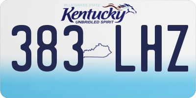 KY license plate 383LHZ