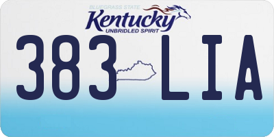 KY license plate 383LIA