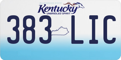 KY license plate 383LIC
