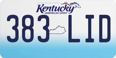 KY license plate 383LID