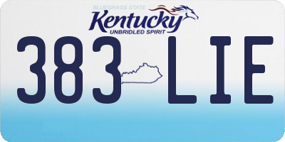 KY license plate 383LIE