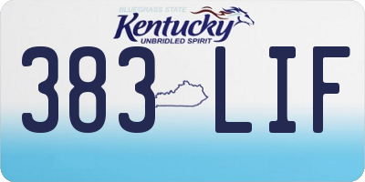 KY license plate 383LIF