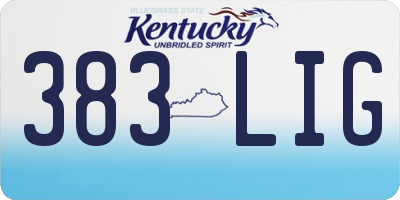 KY license plate 383LIG