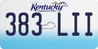 KY license plate 383LII