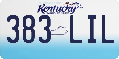 KY license plate 383LIL