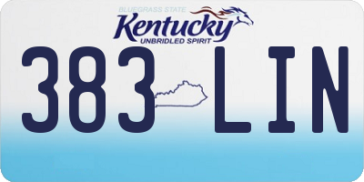 KY license plate 383LIN