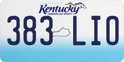 KY license plate 383LIO