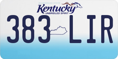 KY license plate 383LIR