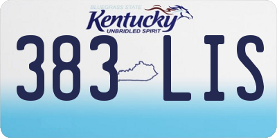 KY license plate 383LIS