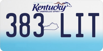 KY license plate 383LIT