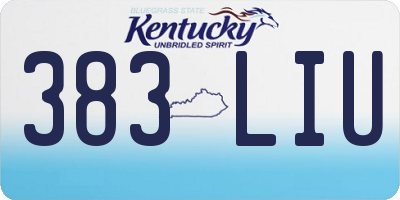 KY license plate 383LIU