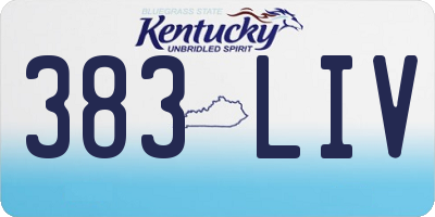 KY license plate 383LIV