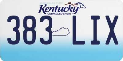 KY license plate 383LIX