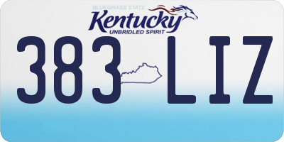 KY license plate 383LIZ