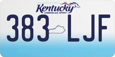 KY license plate 383LJF