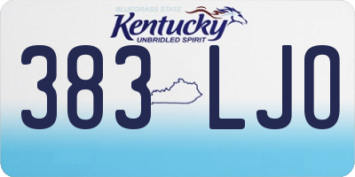 KY license plate 383LJO