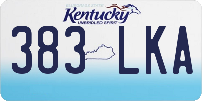 KY license plate 383LKA